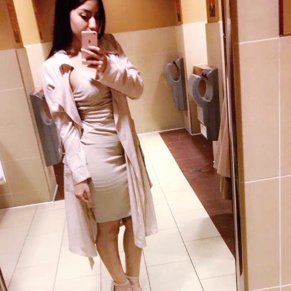 Fashion Nova Dresses & Skirts - Fashionnova beige nude midi cocktail dress